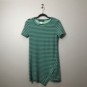 Striped Asymmetrical  Mini Dress